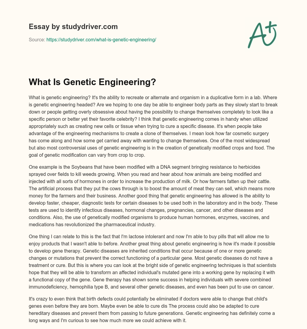 What is Genetic Engineering? essay