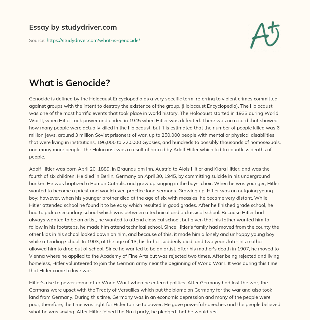What is Genocide? essay