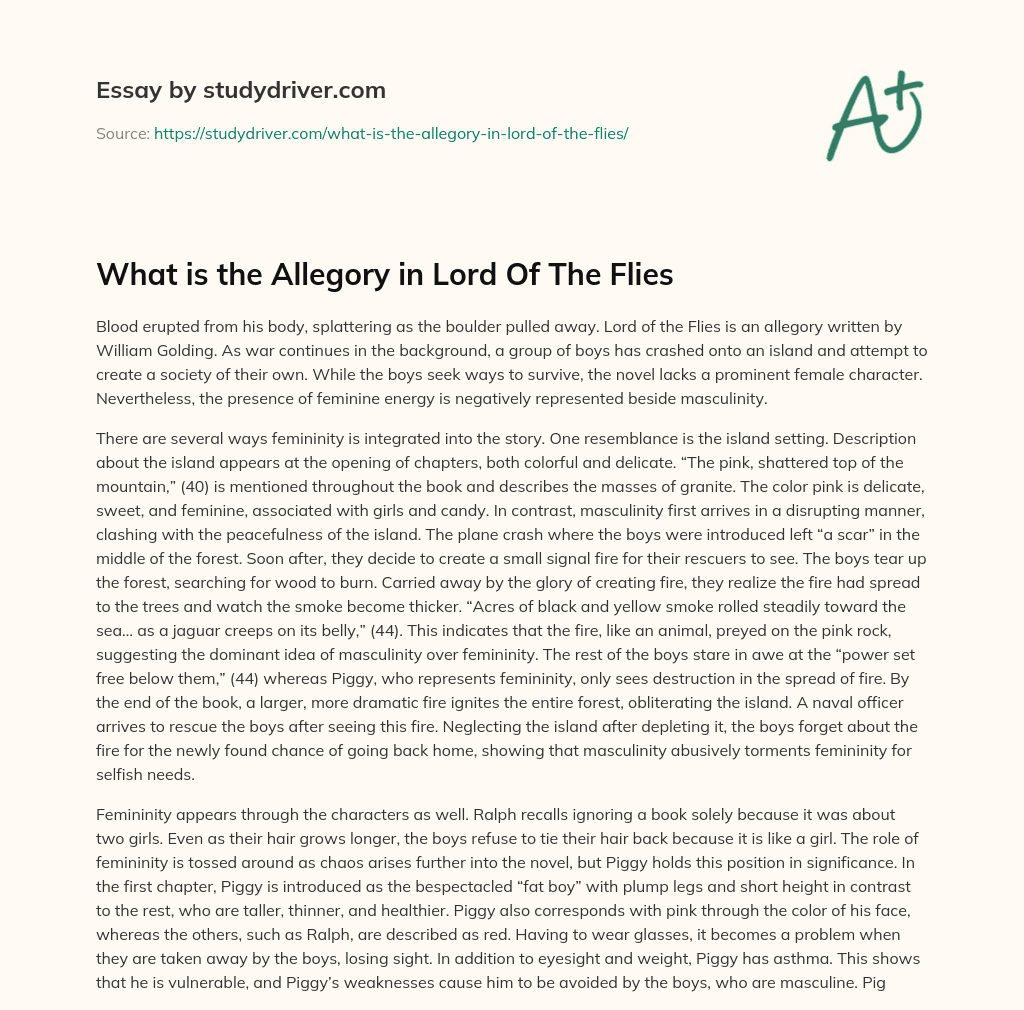 lord of the flies allegory essay prompt