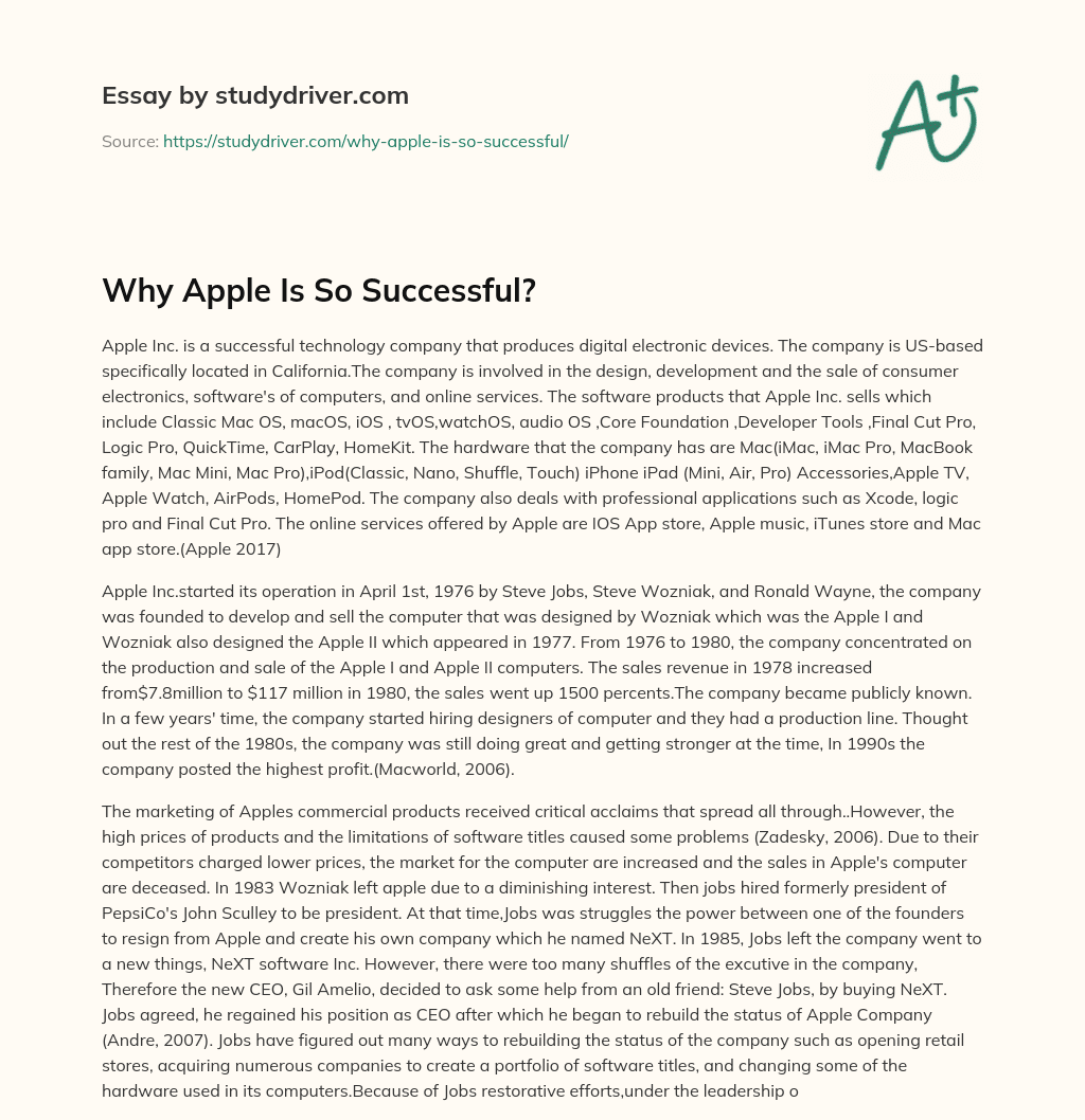 Why Apple is so Successful? essay