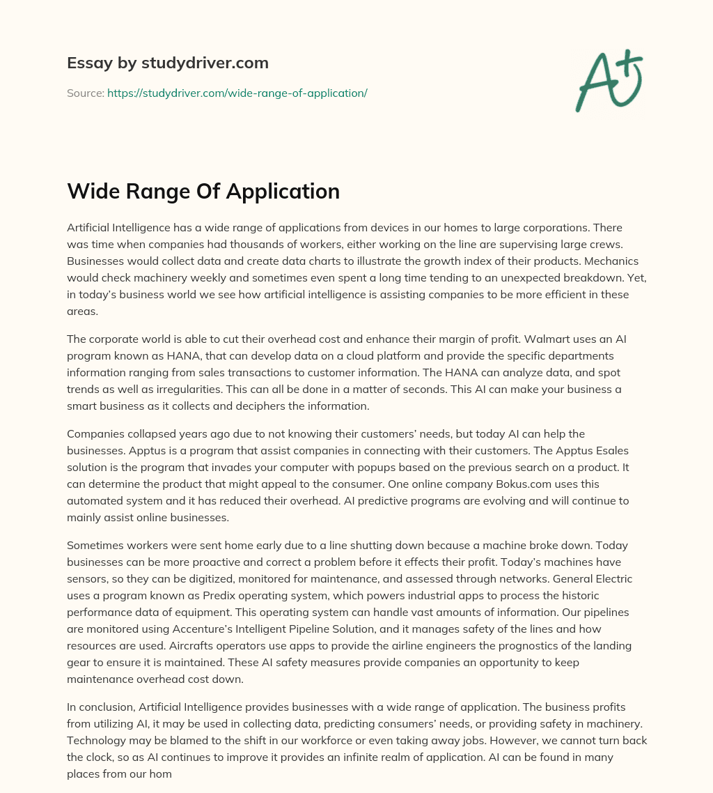 Wide Range of Application essay