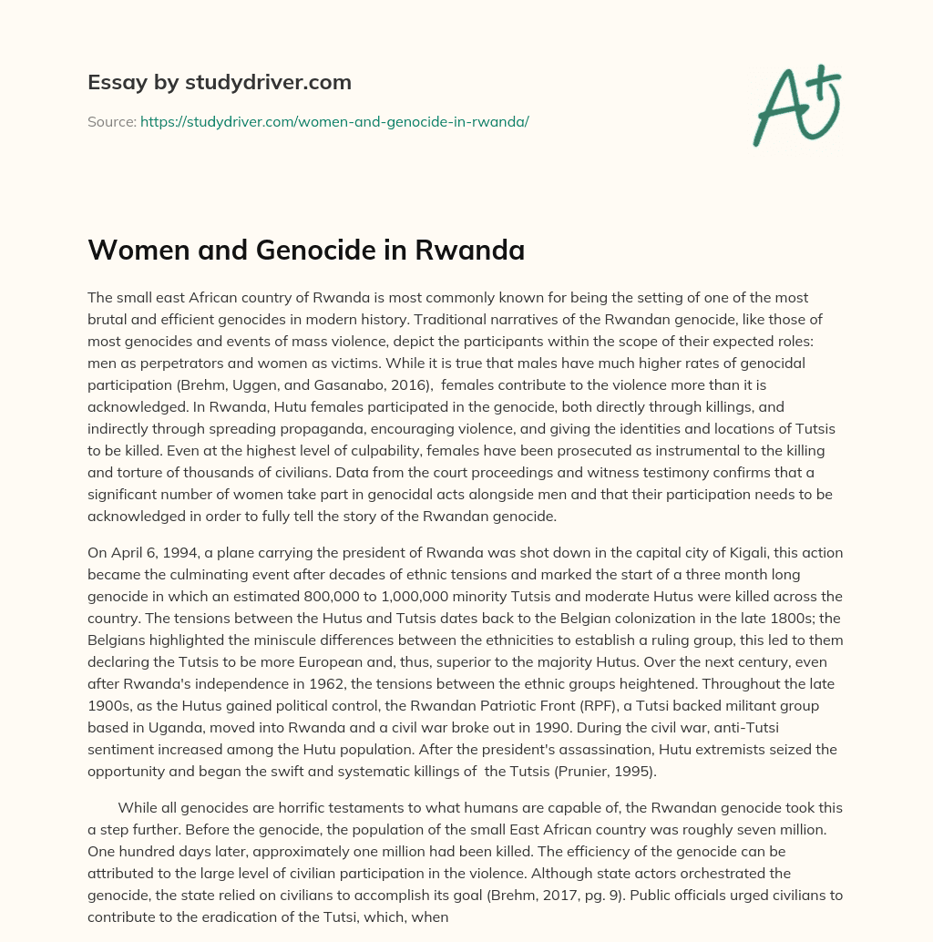 Women and Genocide in Rwanda essay