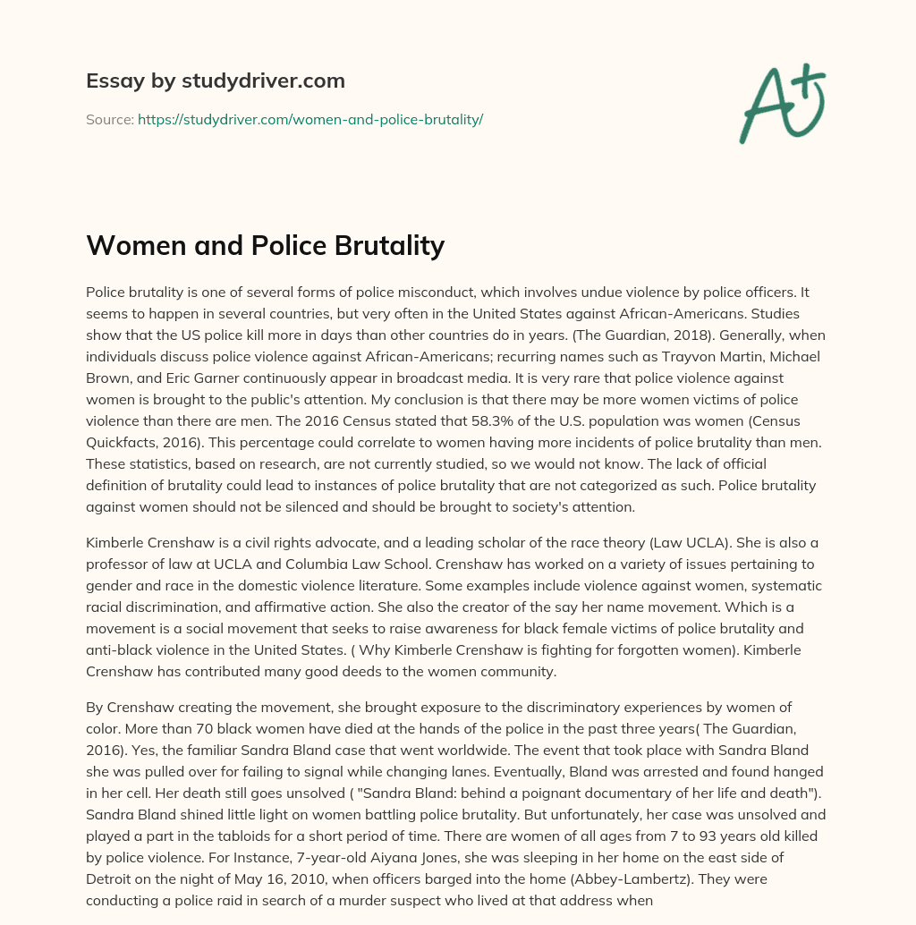 Women and Police Brutality essay