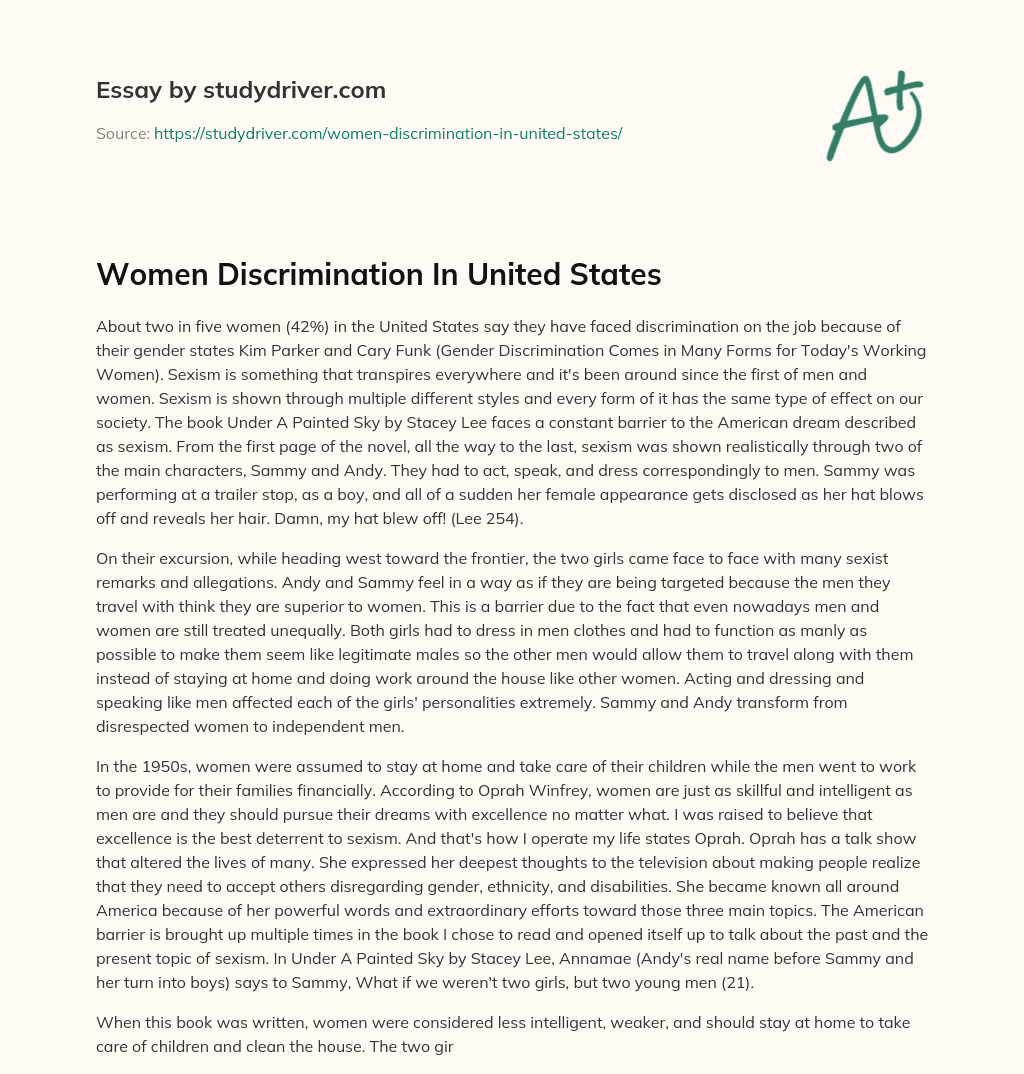 Women Discrimination in United States essay