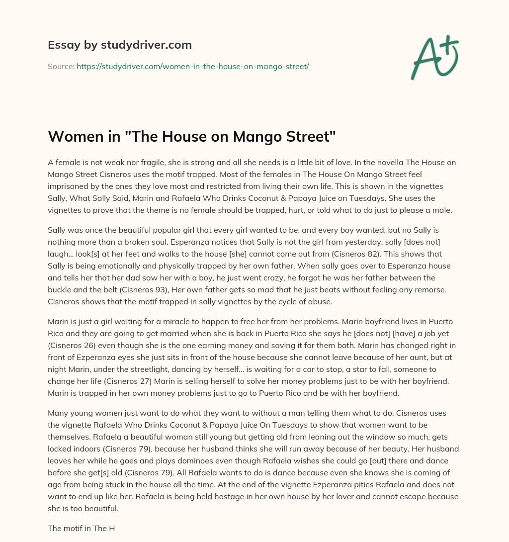 Women in “The House on Mango Street” essay