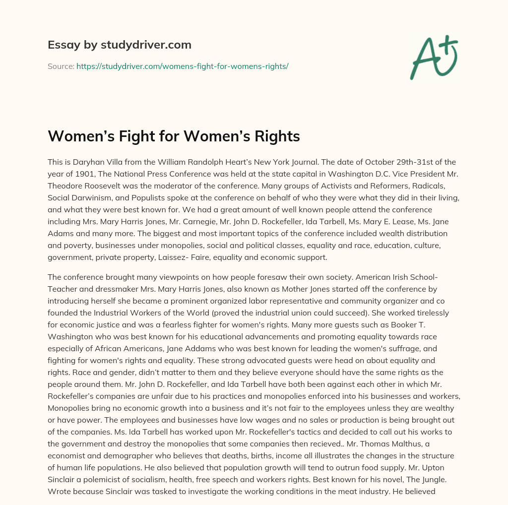 women's fight for equal rights essay