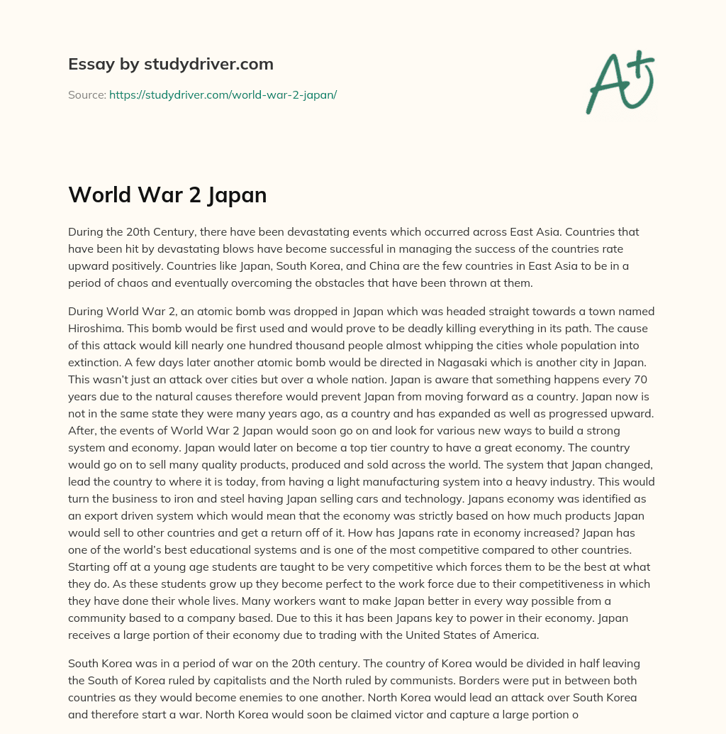 World War 2 Japan essay