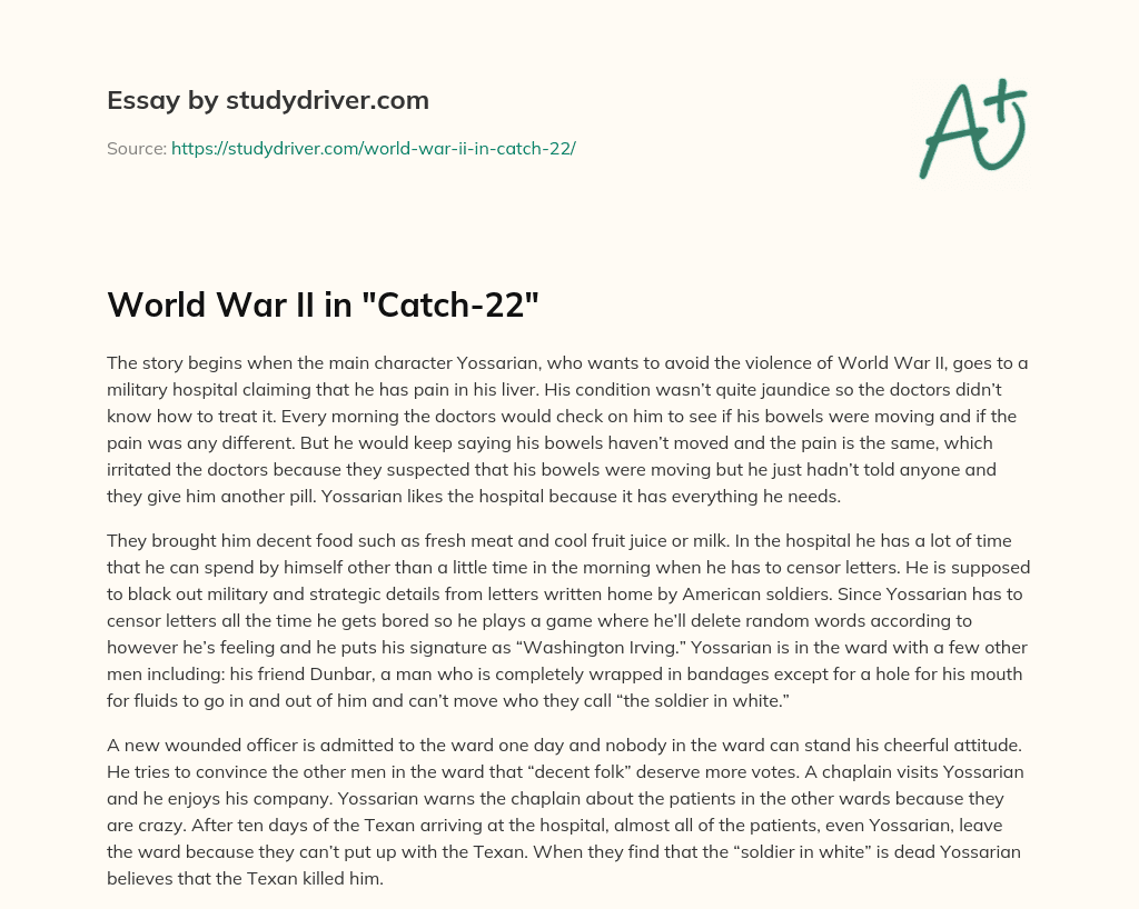 World War II in “Catch-22” essay