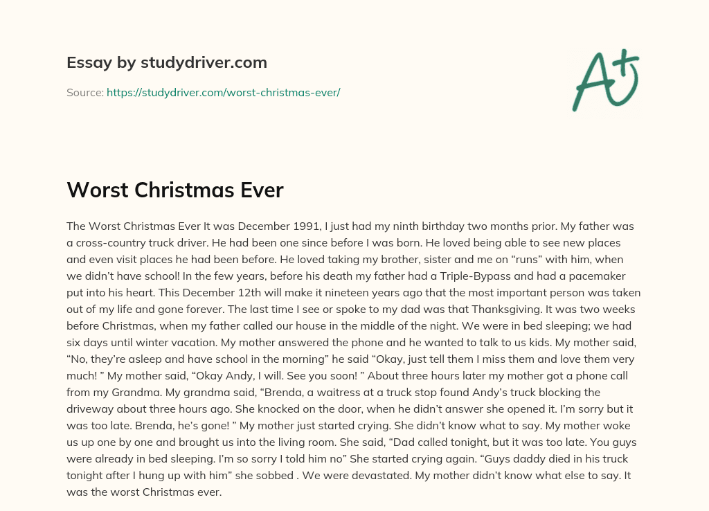 Worst Christmas Ever essay