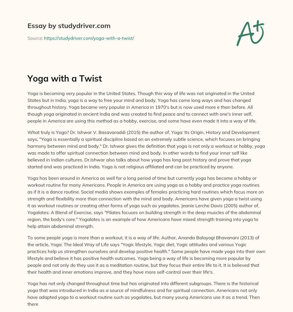 Yoga with a Twist essay